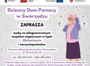 Zapraszamy osoby ze zdiagnozowanym zespołem otępiennym w typie Alzheimera i naczyniopochodne